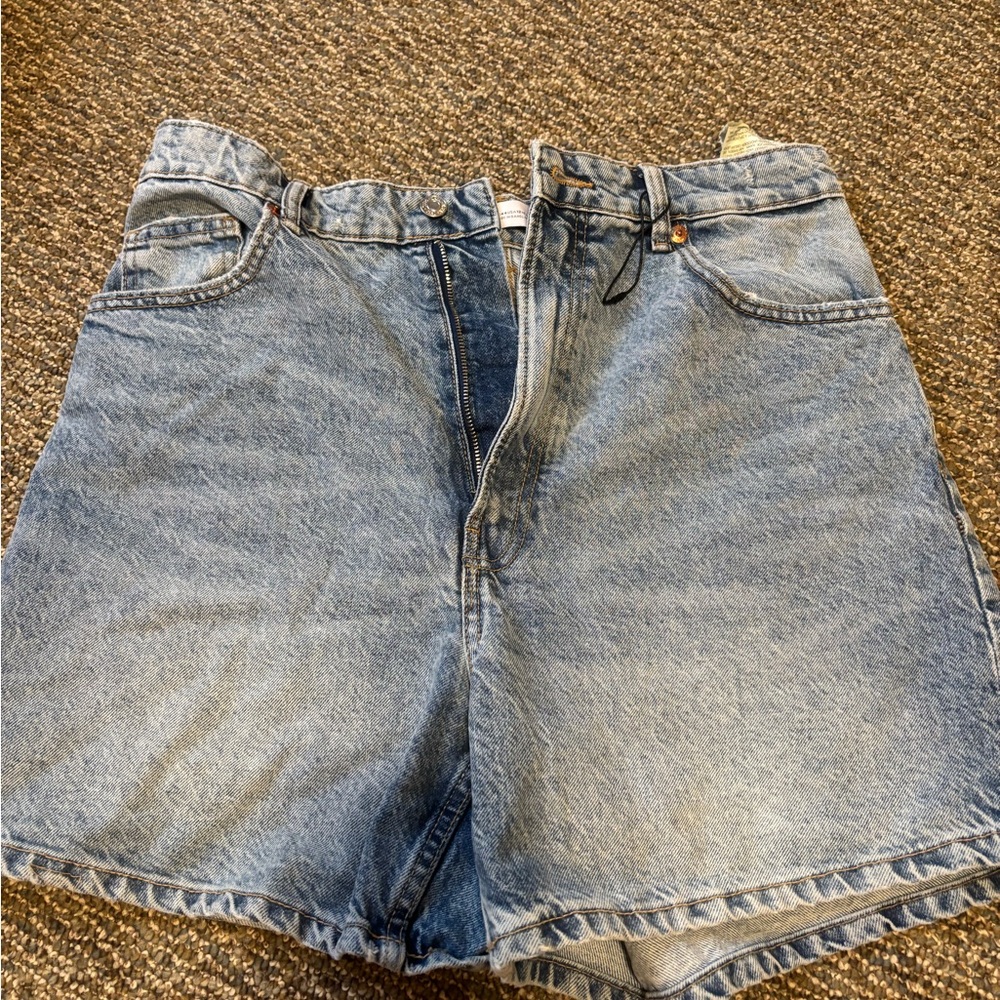 Zara Light Blue Denim Jean Board Shorts